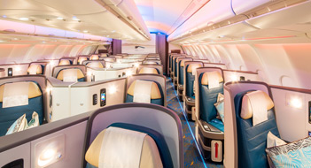 A sweeping view of the SriLankan Business class seats